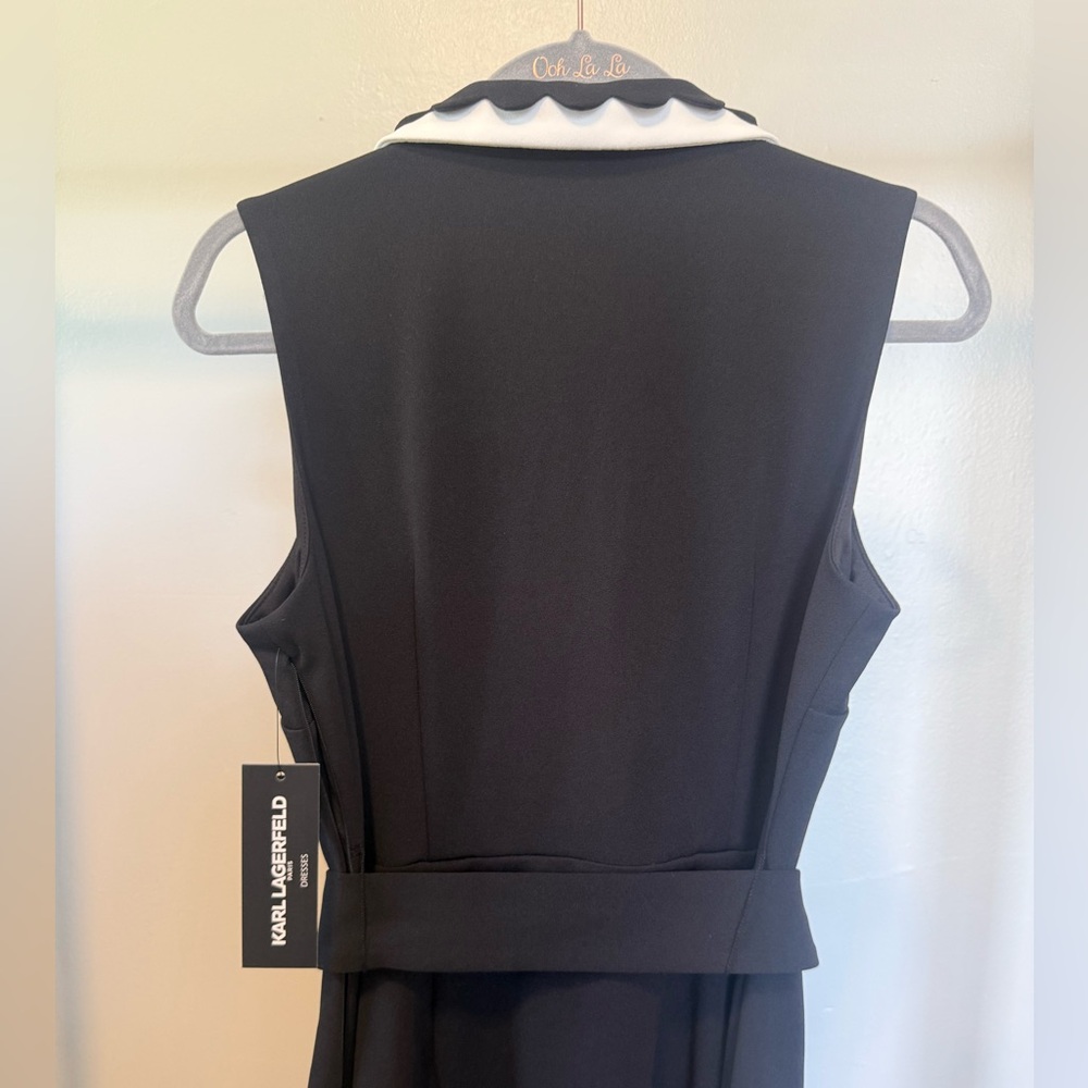 NWT Karl Lagerfeld scuba A-line belted dress - Picture 11 of 12